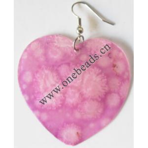 Heart,Shell Earring 49x48mm Sold by pair