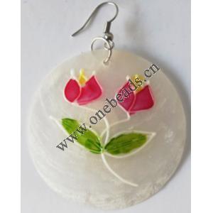 Flat Round,Shell Earring 49mm Sold by pair