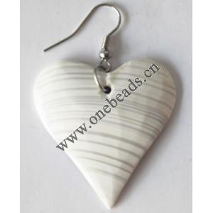 Heart,Shell Earring 35x38mm Sold by pair