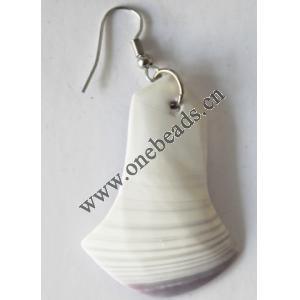 Hat,Shell Earring 32x42mm Sold by pair