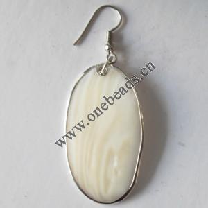 Flat Oval,Shell Earring 23x41mm Sold by pair
