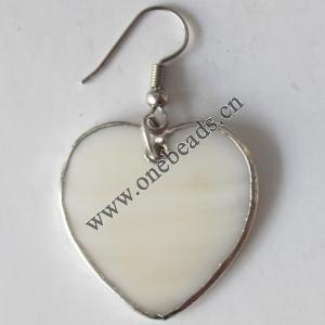 Heart,Shell Earring 28x27mm Sold by pair