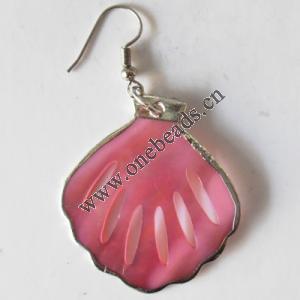 Leaf,Shell Earring 35x38mm Sold by pair