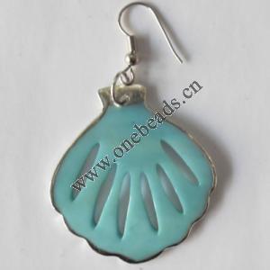 Leaf,Shell Earring 34x38mm Sold by pair