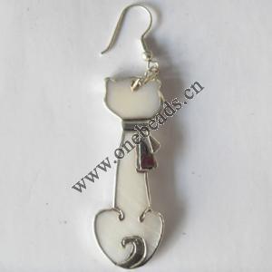 Animal,Shell Earring 19x51mm Sold by pair