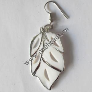 Leaf,Shell Earring 23x40mm Sold by pair