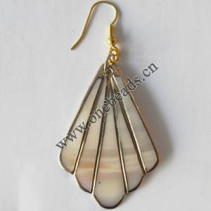 Leaf,Shell Earring 31x45mm Sold by pair
