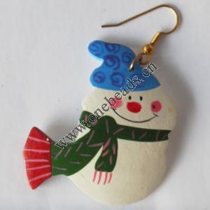 Snowman Shell Earring 44x46mm Sold by pair