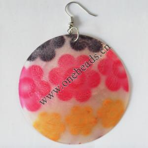 Flat Round,Shell Earring 60mm Sold by pair