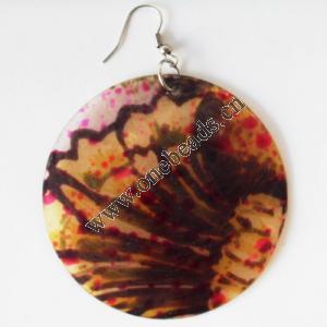 Flat Round,Shell Earring 60mm Sold by pair