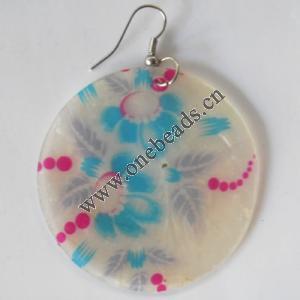 Flat Round,Shell Earring 50mm Sold by pair