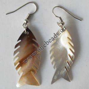 Animal,Shell Earring 16x38mm Sold by pair