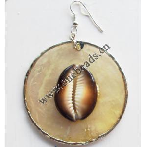 Flat Round,Shell Earring 50mm Sold by pair