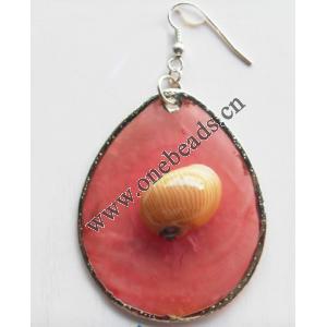 Flat Teardrop,Shell Earring 40x50mm Sold by pair