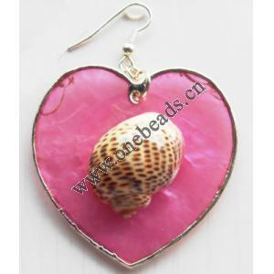 Heart,Shell Earring 45mm Sold by pair