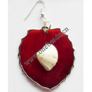 Heart,Shell Earring 40x45mm Sold by pair