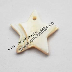 Shell Pendant,Star 21mm Sold by Bag