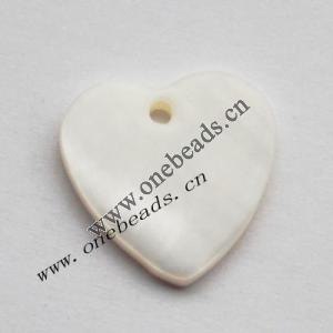 Shell Pendant Heart 15mm Sold by Bag