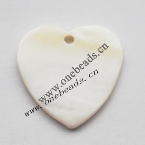 Shell Pendant Heart 24mm Sold by Bag