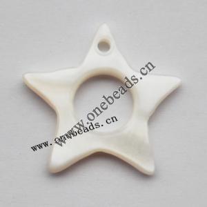 Shell Pendant Hollow Star 24mm Sold by Bag