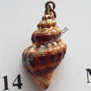 Jewelry Finding, shell Pendant 17x30mm Sold by PC