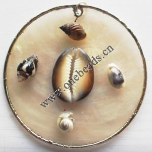 Jewelry Finding, shell Pendant 70mm Sold by PC