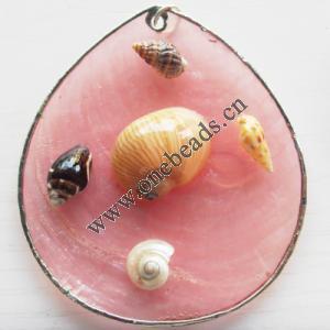 Jewelry Finding, shell Pendant 60x68mm Sold by PC