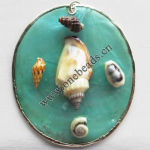 Jewelry Finding, shell Pendant 60x71mm Sold by PC