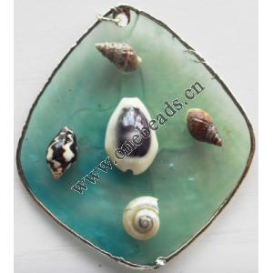 Jewelry Finding, shell Pendant 61x68mm Sold by PC