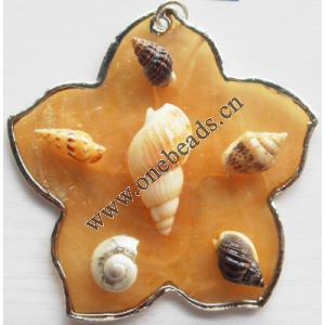 Jewelry Finding, shell Pendant 60mm Sold by PC