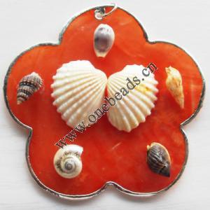 Jewelry Finding, shell Pendant 66mm Sold by PC