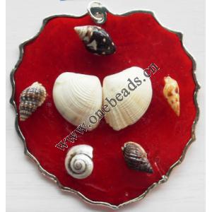 Jewelry Finding, shell Pendant 62x67mm Sold by PC