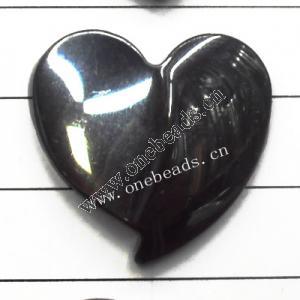 Non-Magnetic Hematite Pendants Grade A Heart 30mm Sold by Bag