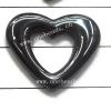 Non-Magnetic Hematite Pendants Grade A Hollow Heart 22mm Sold by Bag