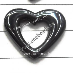 Non-Magnetic Hematite Pendants Grade A Hollow Heart 22mm Sold by Bag