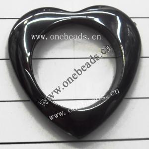 Non-Magnetic Hematite Pendants Grade A Hollow Heart 35mm Sold by Bag