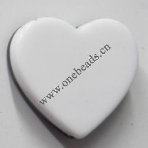 Resin Beads,Heart The other side is black 20x20mm Sold by bag