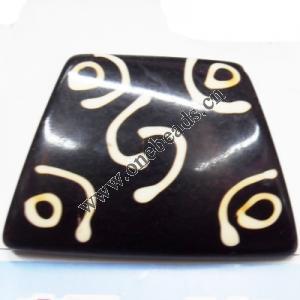 Resin Beads Trapezium 62x44x10mm Sold by bag