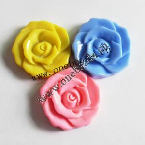 Resin Cabochons Flower, 28mm Sold by PC