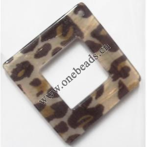 Resin Pandent,50mm Hollow Square Sold by bag