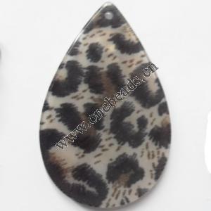 Resin Pandent,35x53mm Flat Teardrop Sold by bag