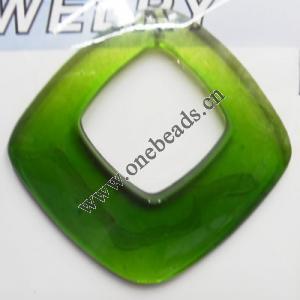 Resin Pandent,54mm Hollow Square Sold by bag
