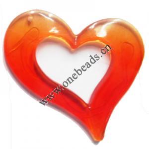 Resin Pandent,54x54mm Hollow Heart Sold by bag