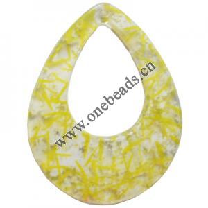 Resin Pandent,47x58mm Hollow Flat Teardrop Sold by bag