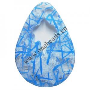 Resin Pandent,36x50mm Hollow Flat Teardrop Sold by bag
