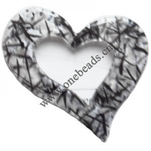 Resin Pandent,55x54mm Hollow Heart Sold by bag