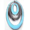 Hollow Flat Oval Resin Pandent,36x57mm Sold by bag