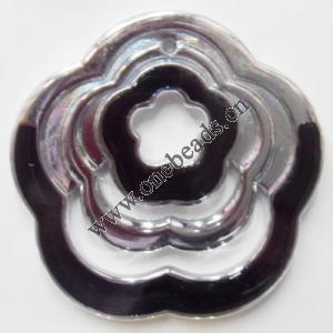 Resin Pandent Hollow Flower 46x46mm Sold by bag