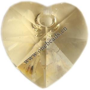 Resin Beads, Imitation Swarovski Crystal Faceted Heart 17x17x10mm Sold by Bag