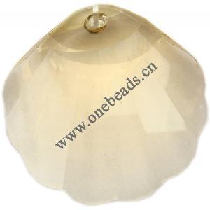 Resin Beads, Imitation Swarovski Crystal Faceted Fan 28x28x8mm Sold by Bag